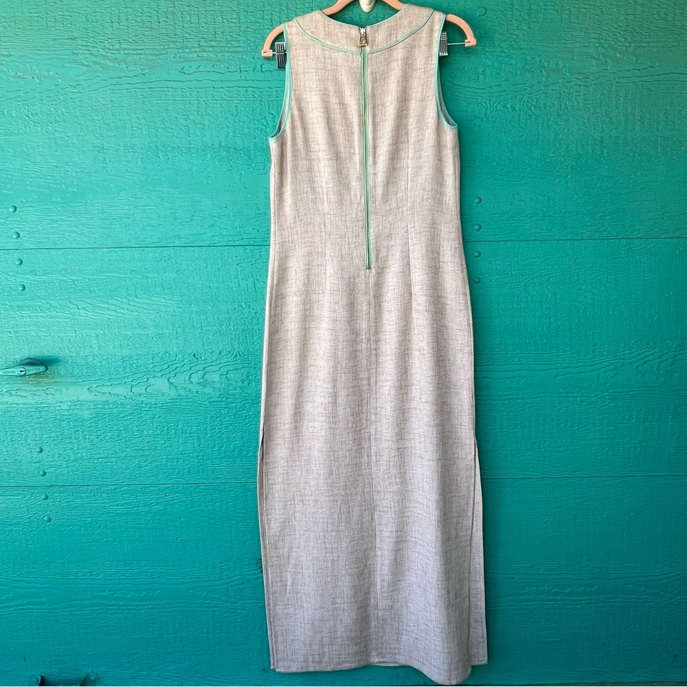 SAIL TO SABLE SAND + TURQUOISE SLEEVELESS ELEGANT RESORT MAXI DRESS SIZE SMALL - Picture 8 of 11